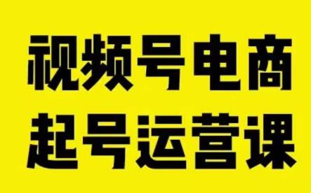 视频号电商起号运营课，教新人如何自然流起号，助力商家0-1突破第一学习库-致力于各大收费VIP教程和网赚项目分享第一学习库